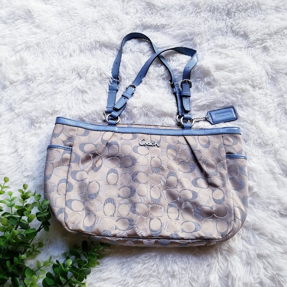 Blue and tan coach purse Clearance